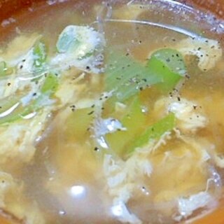 ネギと春雨のかきたま中華スープ